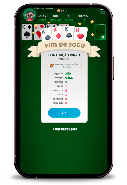 Pantalla de Puntuacin Final del Juego de Solitario